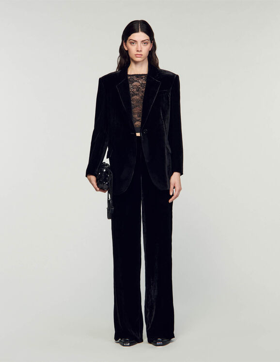 Velvet suit jacket Black Femme