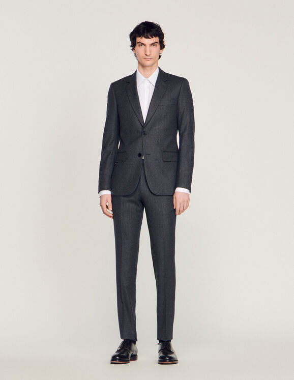 Flannel suit jacket Charcoal Grey Homme