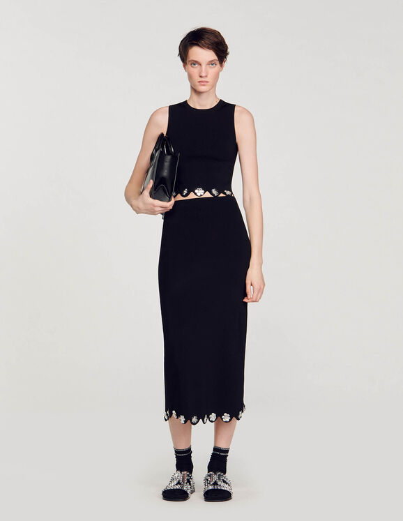 Long knit skirt Black Femme