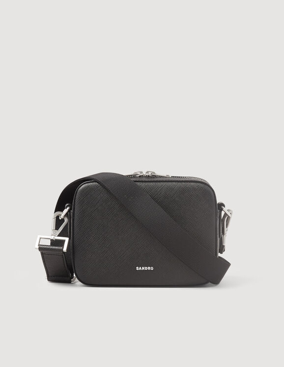 Small saffiano leather bag Black Homme