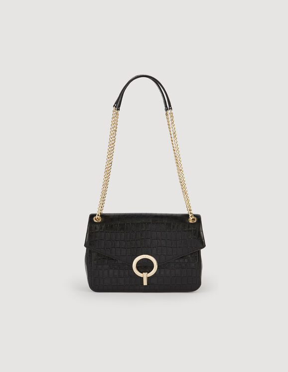 Yza bag in certified leather Black Femme
