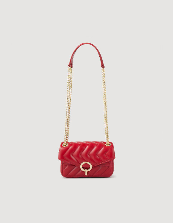Mini-Tasche Yza aus Glattleder Rot Femme