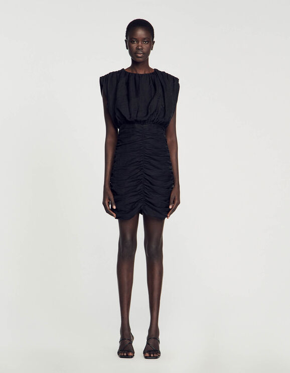Short draped dress Black Femme