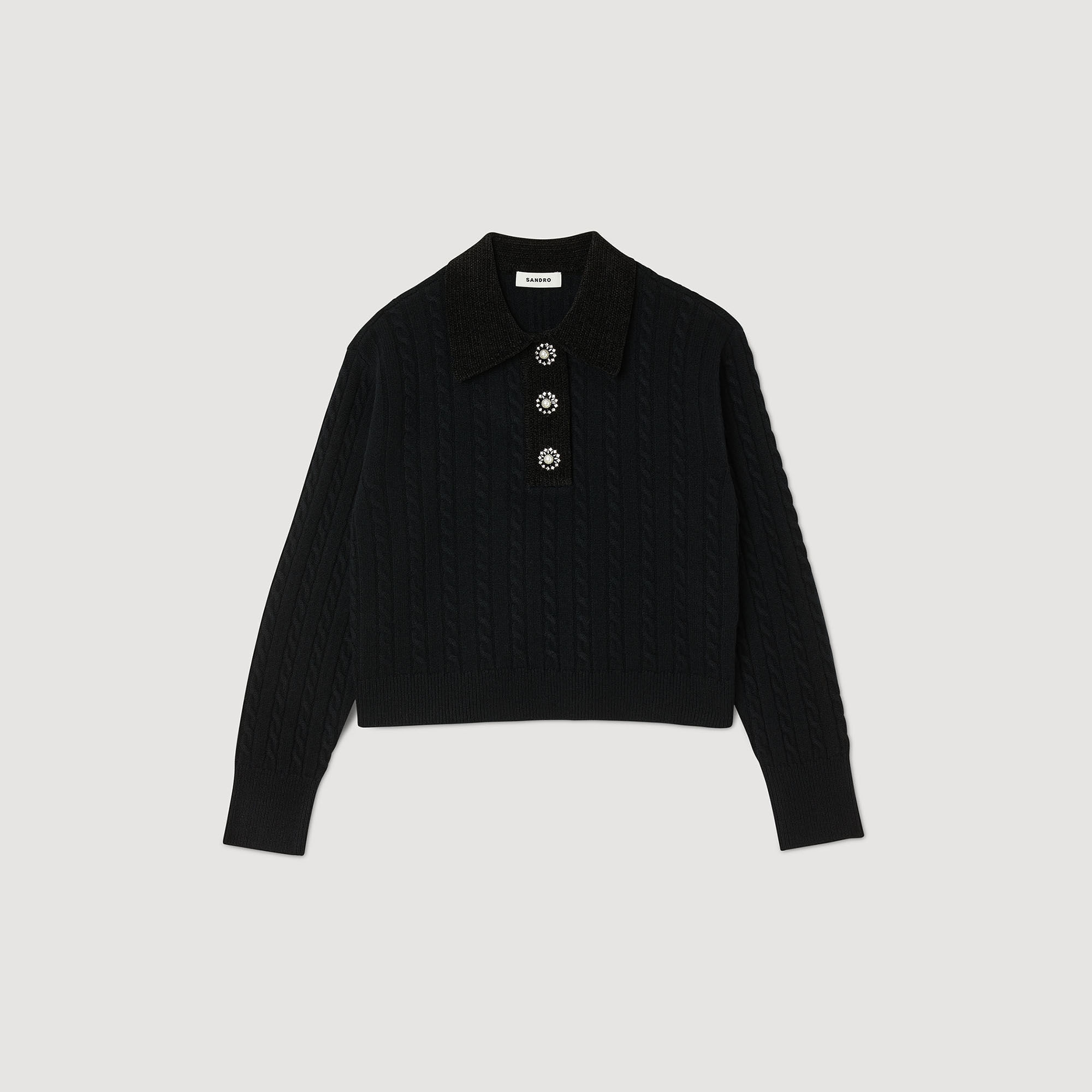 Knit polo neck jumper SFPPU01994 Sweaters Cardigans Sandro Paris