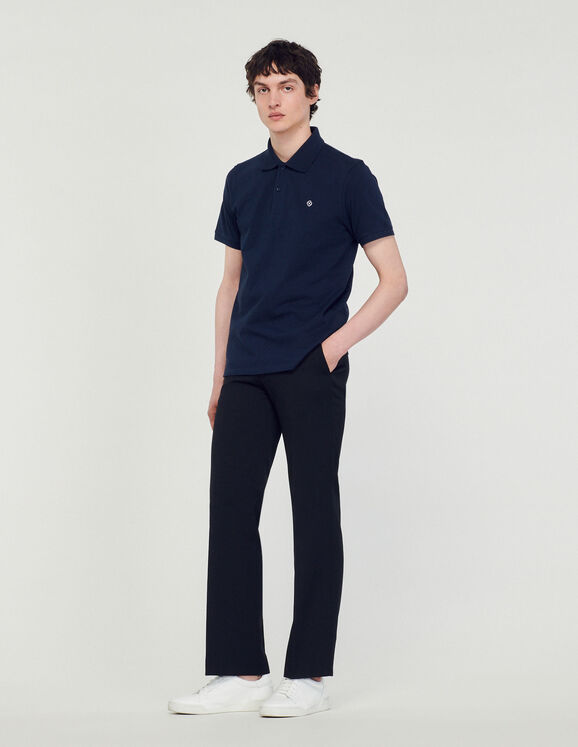 Polo shirt with Square Cross patch Navy Blue Homme