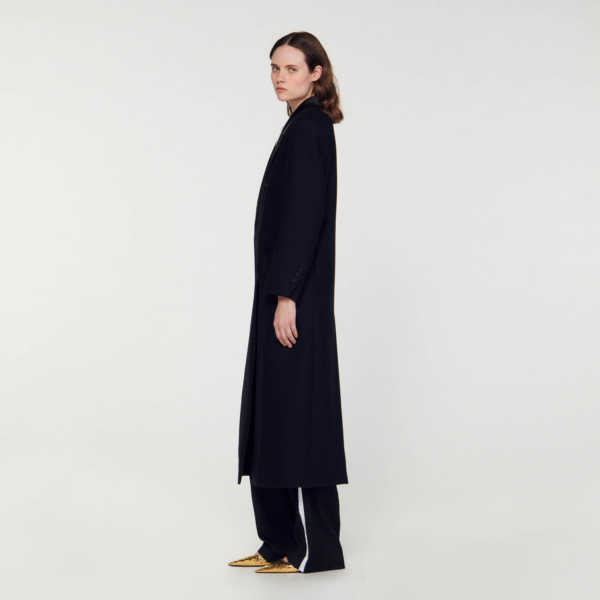Manteau long noir new arrivals femme