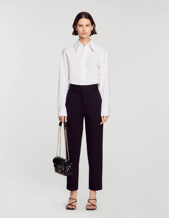 High-waisted classic trousers Black Femme