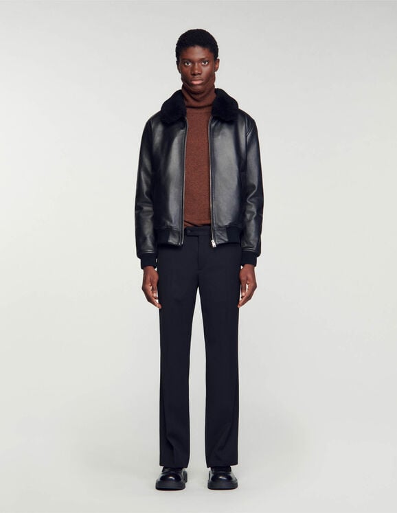 Leather jacket Black Homme