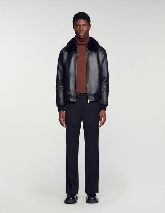 Leather jacket Black Homme