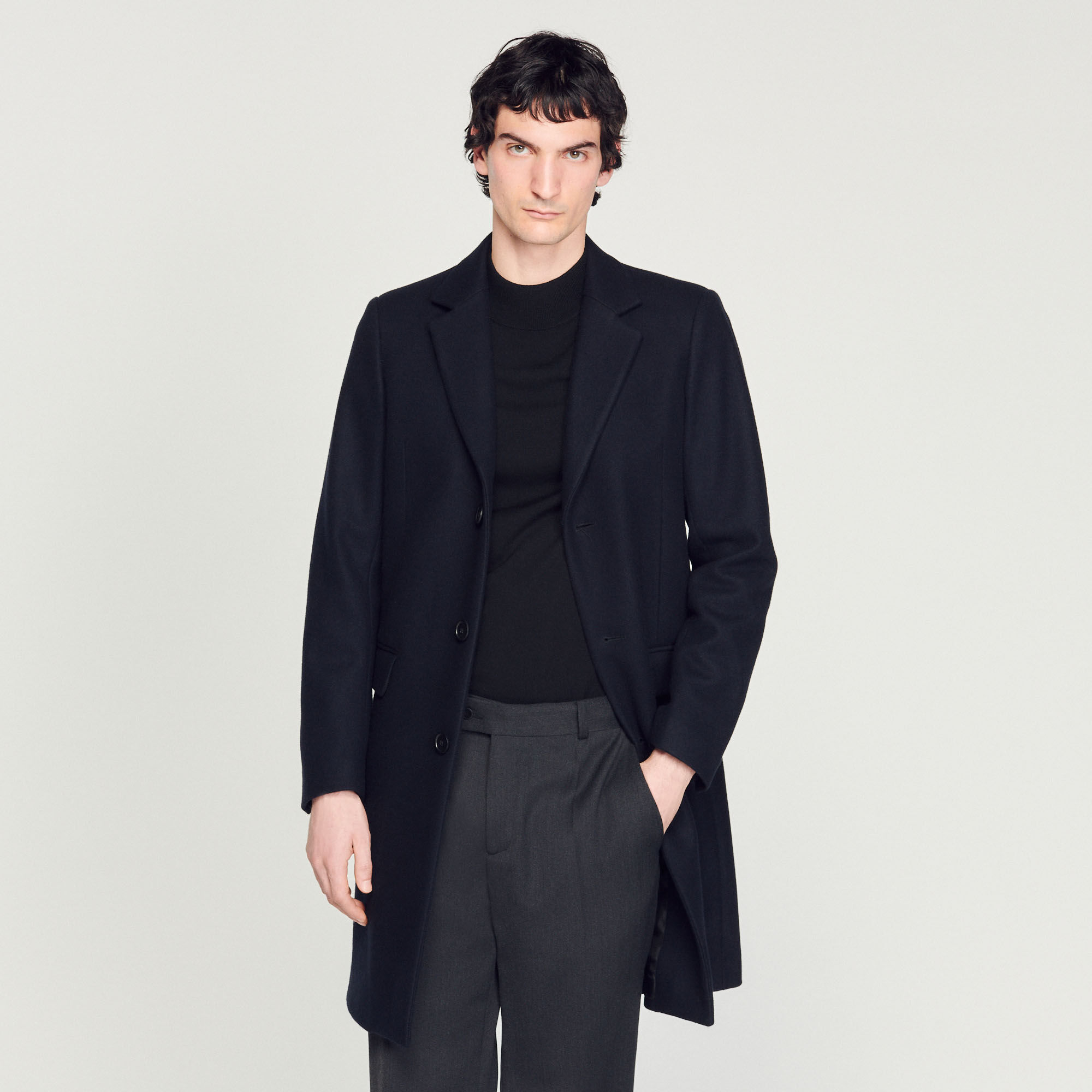 Wool and cashmere coat SHPMA00127 Navy Blue Coats Jackets