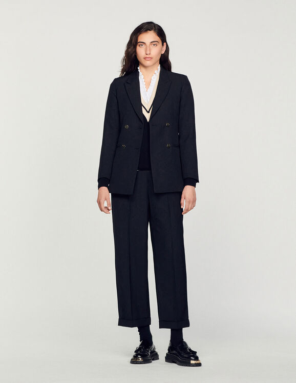 Double-breasted suit jacket Black Femme