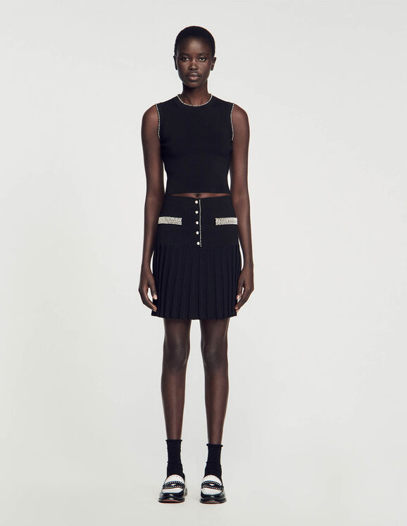 Short beaded skirt Black Femme