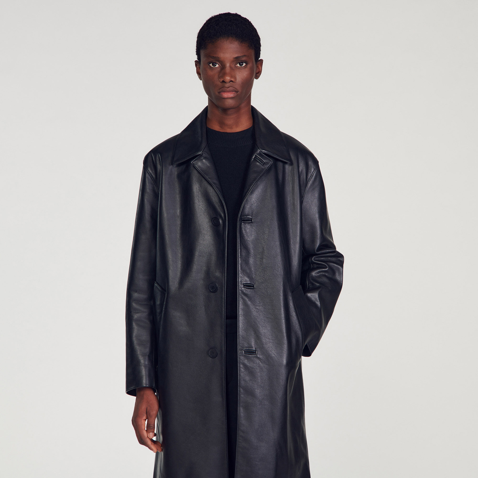 Cuir manteau online homme