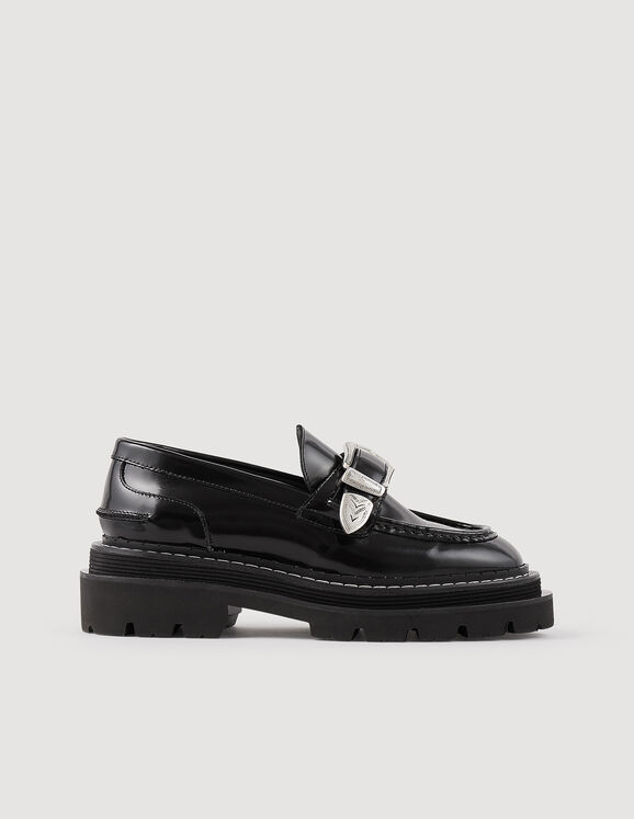 Leather loafers Black Femme