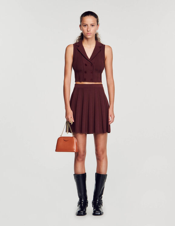 Short pleated skirt Brown Femme